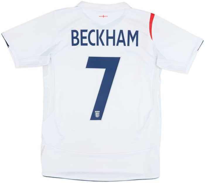 2005-07 England Home Shirt Beckham #7 - 6/10 - (S)