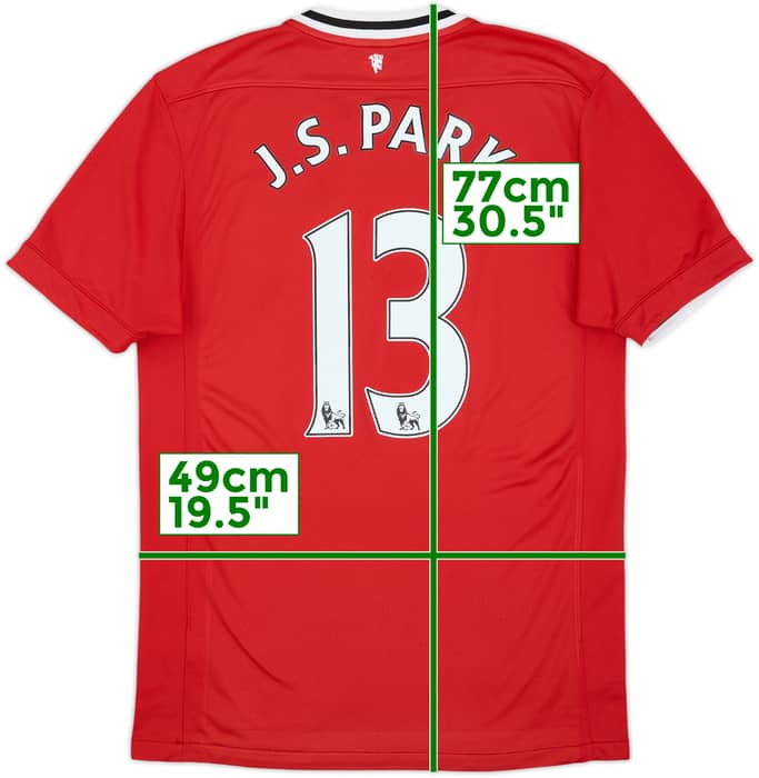 2011-12 Manchester United Home Shirt J.S.Park #13 - 6/10 - (M)