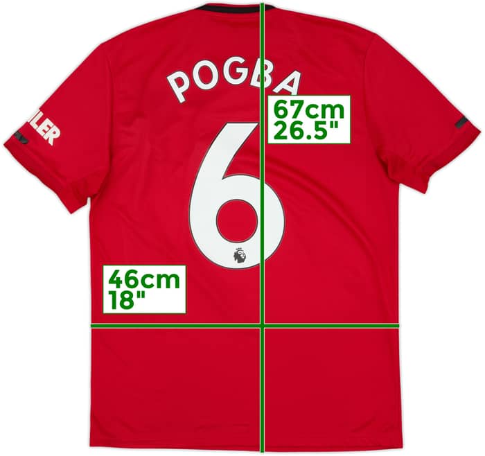 2019-20 Manchester United Home Shirt Pogba #6 - 6/10 - (M)