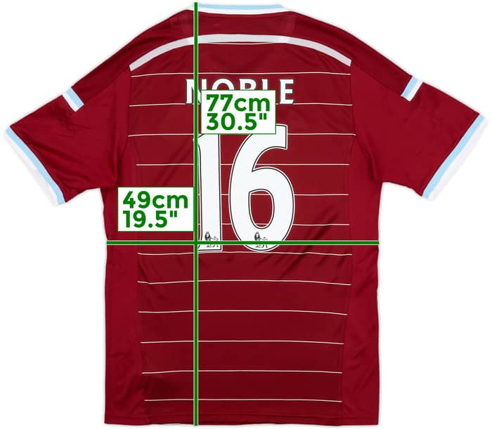 2014-15 West Ham Home Shirt Noble #16 - 9/10 - (L)