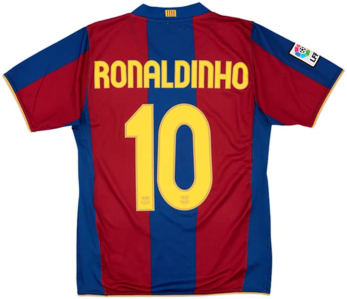 2007-08 Barcelona Home Shirt Ronaldinho #10 - 8/10 - (S)