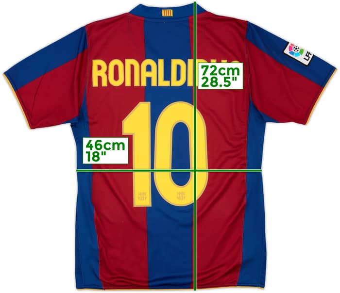 2007-08 Barcelona Home Shirt Ronaldinho #10 - 8/10 - (S)