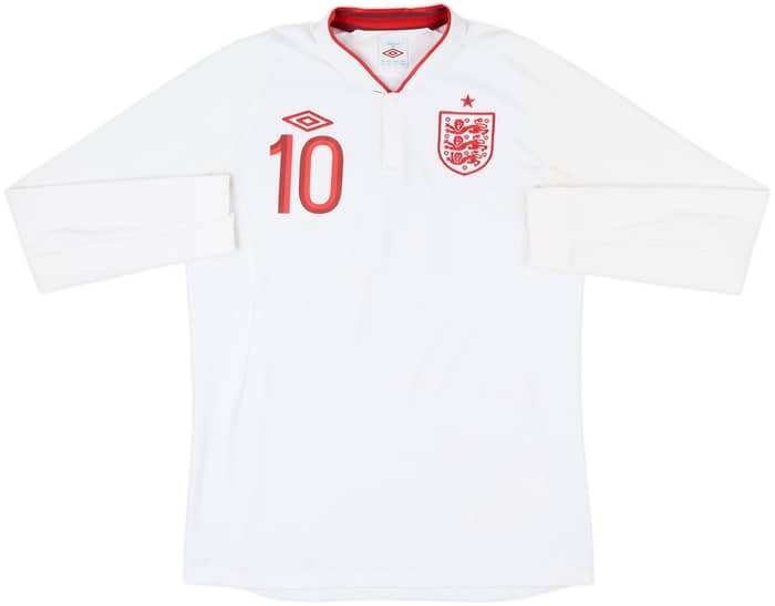 2012-13 England Home L/S Shirt Rooney #10 - 8/10 - (M)