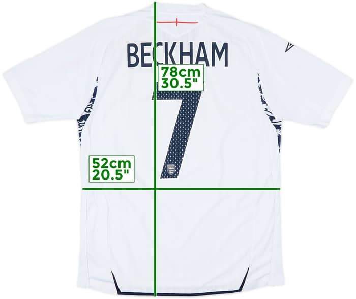 2007-09 England Home Shirt Beckham #7 - 7/10 - (L)