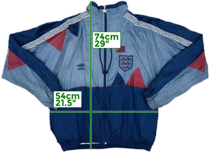 1990-92 England Umbro Track Jacket - 4/10 - (L)
