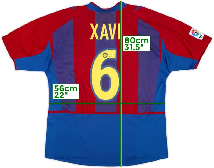 2002-03 Barcelona Home Shirt Xavi #6 - 6/10 - (XL)