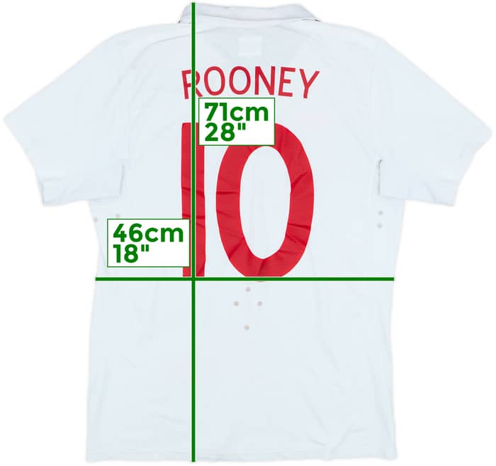 2009-10 England Home Shirt Rooney #10 - 6/10 - (S)