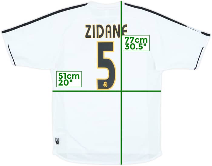 2003-04 Real Madrid Home Shirt Zidane #5 - 8/10 - (M)