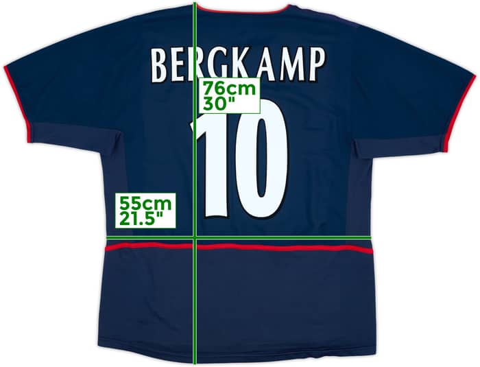 2002-04 Arsenal Away Shirt Bergkamp #10 - 8/10 - (L)