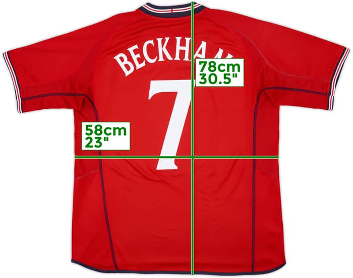 2002-04 England Away Shirt Beckham #7 - 6/10 - (L)