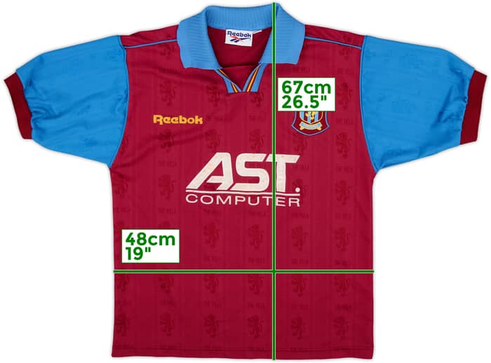 1995-97 Aston Villa Home Shirt - 7/10 - (S)