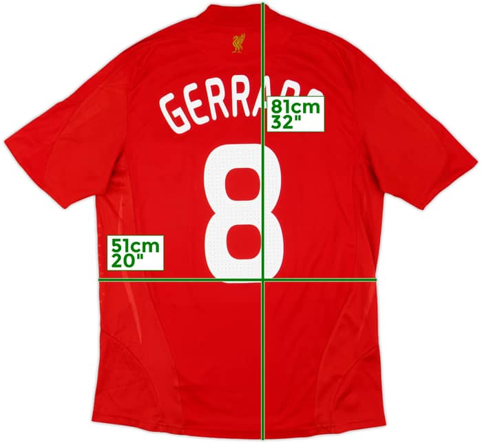2008-10 Liverpool Home Shirt Gerrard #8 - 7/10 - (M)