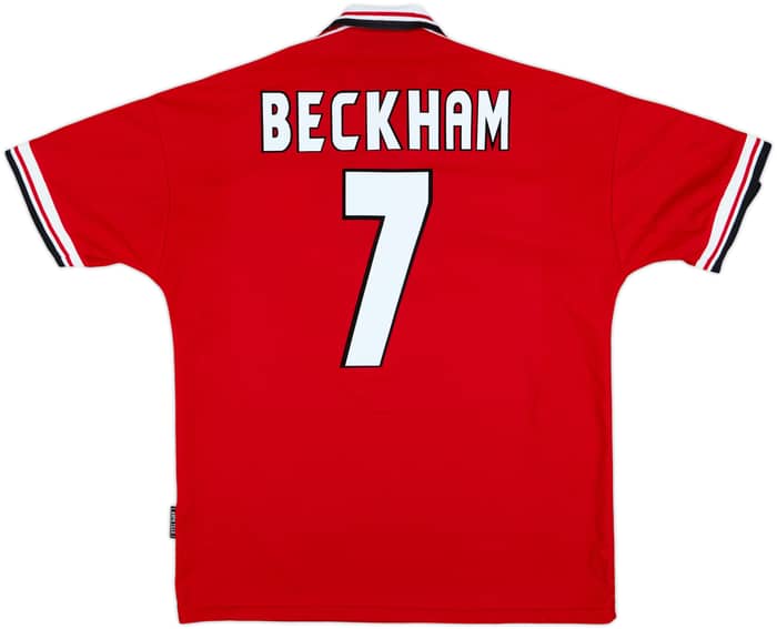 1998-00 Manchester United Home Shirt Beckham #7 - 8/10 - (L)