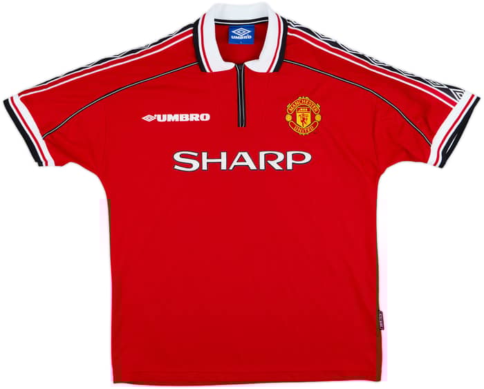 1998-00 Manchester United Home Shirt Beckham #7 - 8/10 - (L)