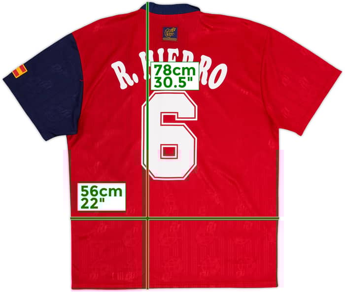 1996-98 Spain Home Shirt R.Hierro #6 - 8/10 - (L)