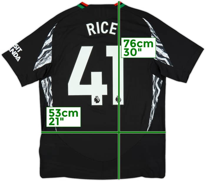 2024-25 Arsenal Authentic Away Shirt Rice #41 (L)