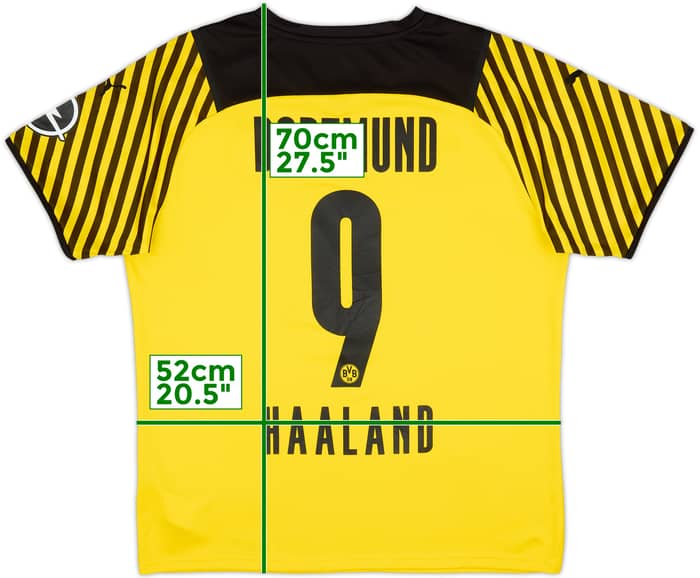 2021-22 Borussia Dortmund Home Shirt Haaland #9 - 8/10 - (L)
