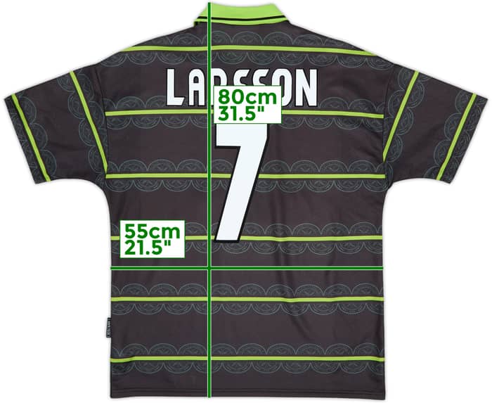 1999-00 Celtic Away Shirt Larsson #7 - 8/10 - (L)
