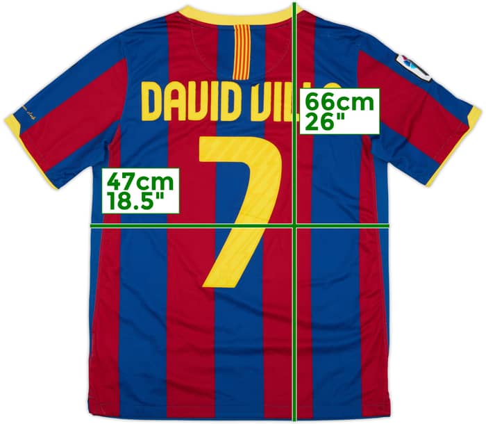 2010-11 Barcelona Home Shirt David Villa #7 - 5/10 - (XL.Boys)