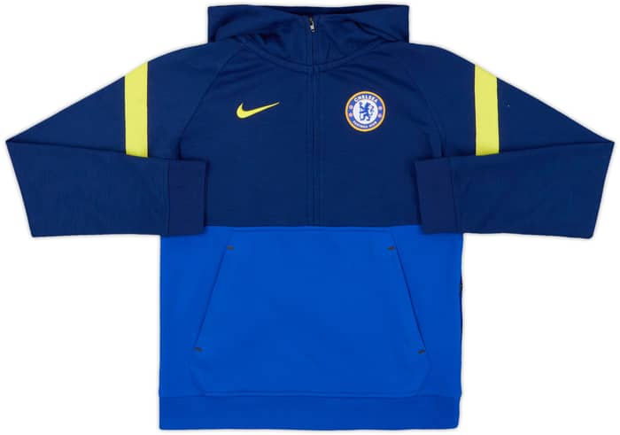 2021-22 Chelsea Nike Hooded 1/4 Zip Top - 8/10 - (L.Boys)