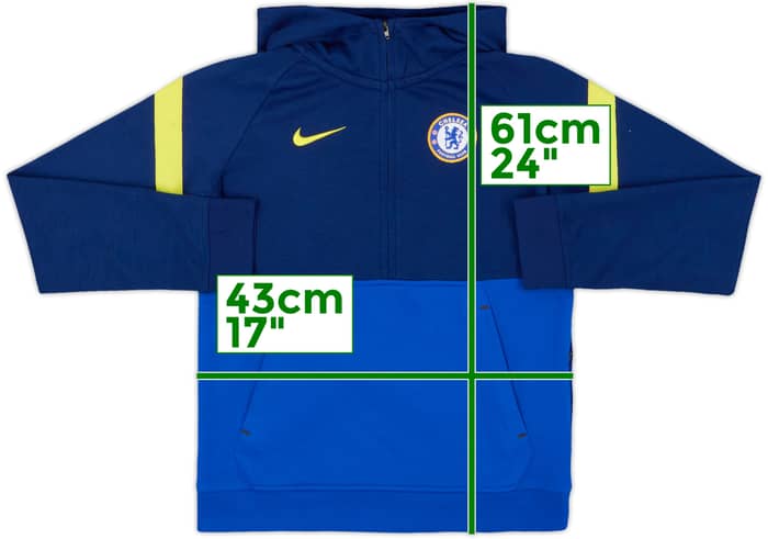 2021-22 Chelsea Nike Hooded 1/4 Zip Top - 8/10 - (L.Boys)