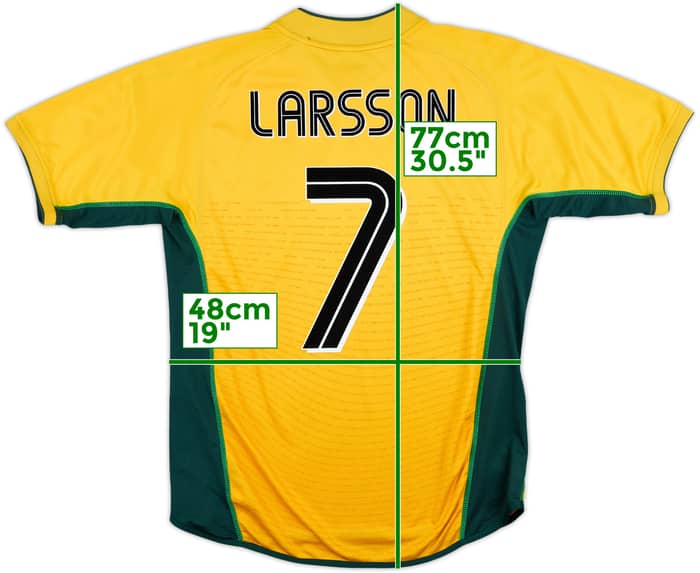 2002-03 Celtic Away Shirt Larsson #7 - 8/10 - (M)