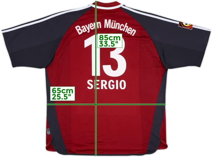 2001-02 Bayern Munich Player Issue Home Shirt Sergio #13 - 8/10 - (XXL)