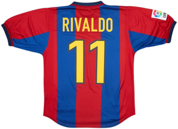 1998-00 Barcelona Home Shirt Rivaldo #11 - 9/10 - (S)