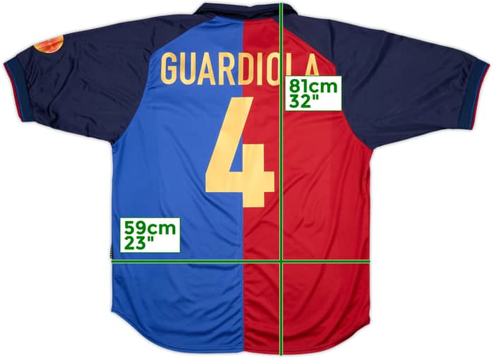 1999-00 Barcelona Centenary Home Shirt Guardiola #4 - 8/10 - (XL)