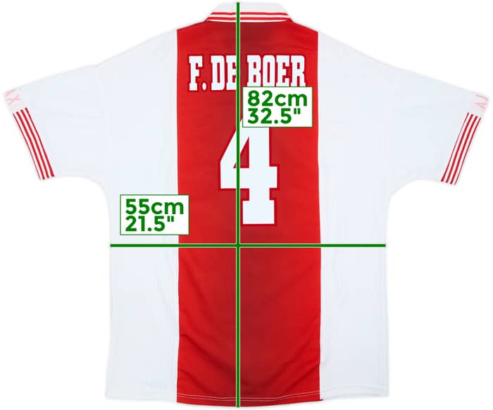 1997-98 Ajax Home Shirt F.De Boer #4 - 8/10 - (L)