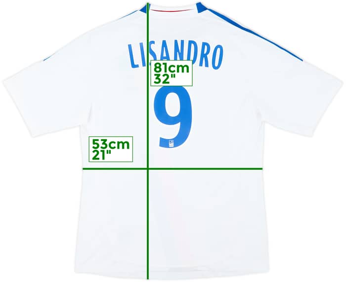 2010-11 Lyon Home Shirt Lisandro #9 - 9/10 - (L)