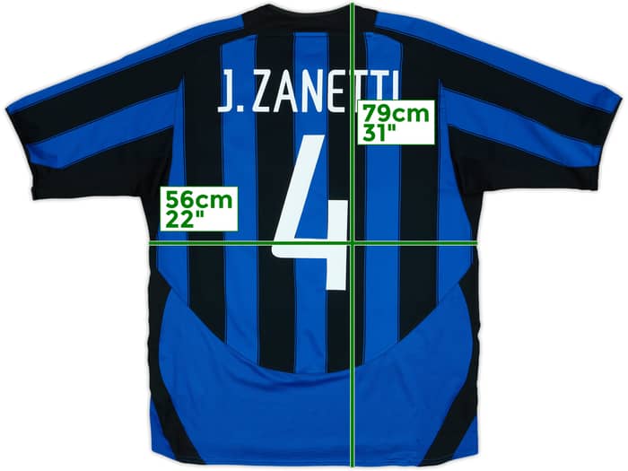 2003-04 Inter Milan Home Shirt J.Zanetti #4 - 7/10 - (L)