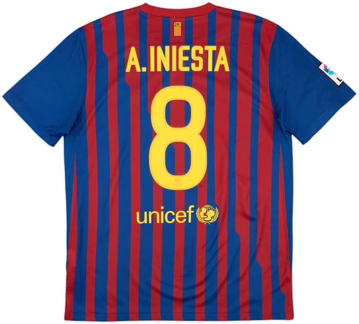 2011-12 Barcelona Home Shirt A.Iniesta #8 - 8/10 - (L)