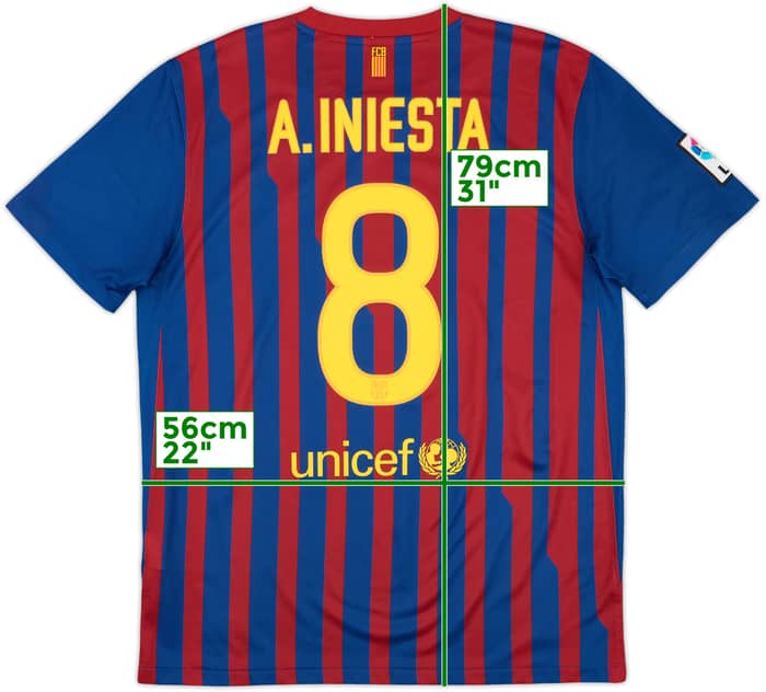 2011-12 Barcelona Home Shirt A.Iniesta #8 - 8/10 - (L)