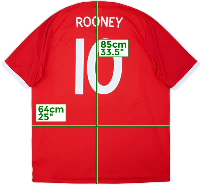 2010-11 England Away Shirt Rooney #10 - 8/10 - (3XL)