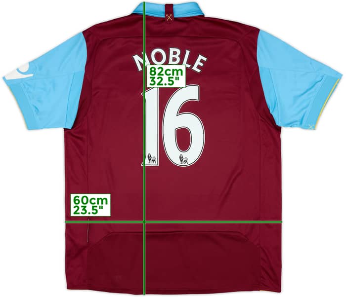 2010-11 West Ham Home Shirt Noble #16 - 8/10 - (L)