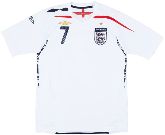 2007-09 England Home Shirt Beckham #7 - 7/10 - (M)