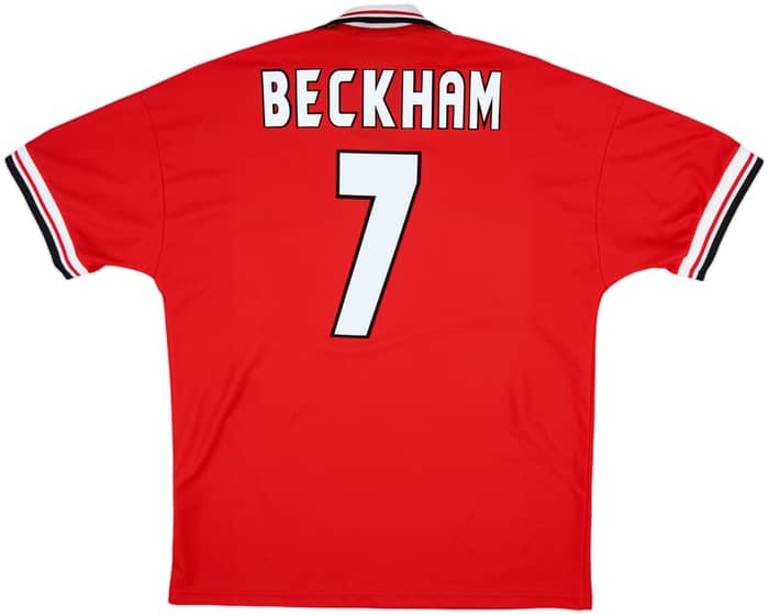 1998-00 Manchester United Home Shirt Beckham #7 - 8/10 - (XL)