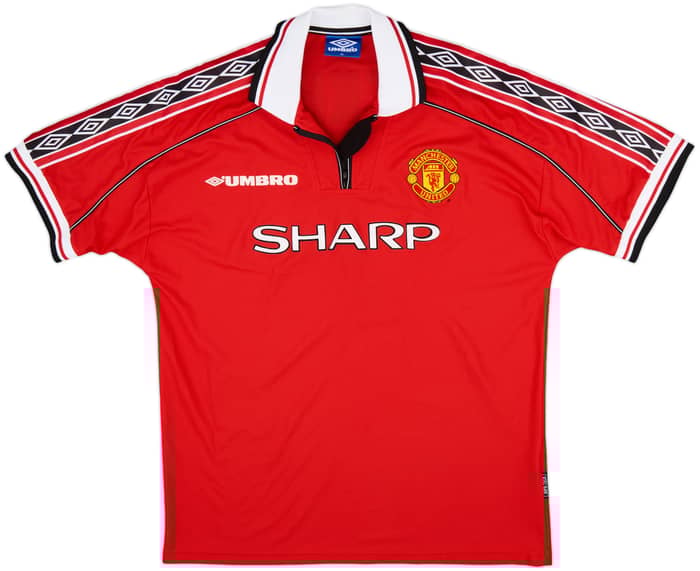 1998-00 Manchester United Home Shirt Beckham #7 - 8/10 - (XL)
