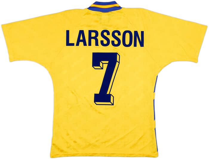 1994-96 Sweden Home Shirt Larsson #7 - 8/10 - (M)