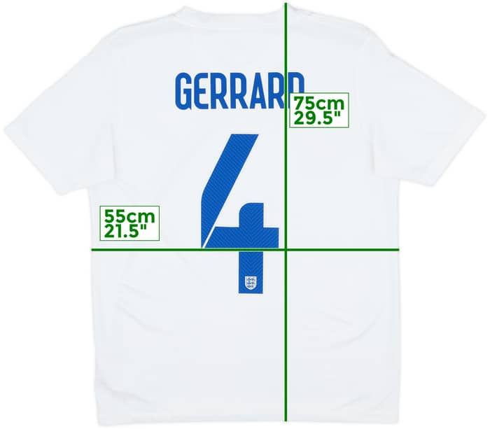 2014-15 England Home Shirt Gerrard #4 - 8/10 - (XL.Boys)