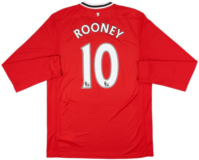 2011-12 Manchester United Home L/S Shirt Rooney #10 - 8/10 - (L)
