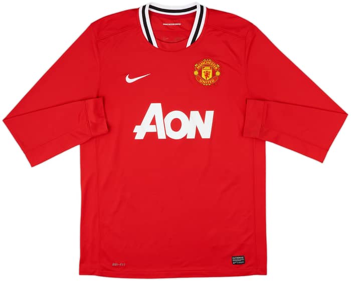 2011-12 Manchester United Home L/S Shirt Rooney #10 - 8/10 - (L)