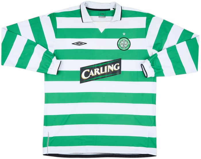 2004-05 Celtic Home L/S Shirt Juninho #7 - 6/10 - (XL)