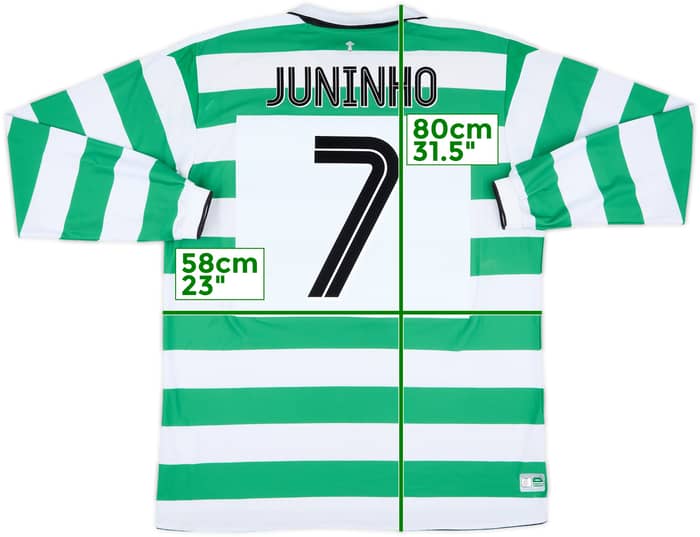 2004-05 Celtic Home L/S Shirt Juninho #7 - 6/10 - (XL)