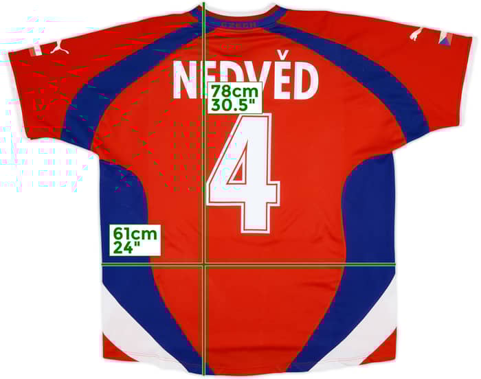 2000-02 Czech Republic Basic Home Shirt Nedved #4 - 6/10 - (XL)