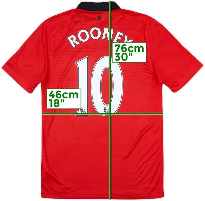 2013-14 Manchester United Home Shirt Rooney #10 - 6/10 - (S)