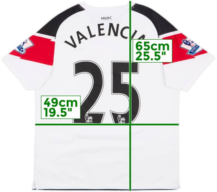 2010-12 Manchester United Away Shirt Valencia #25 - 5/10 - (XL.Boys)
