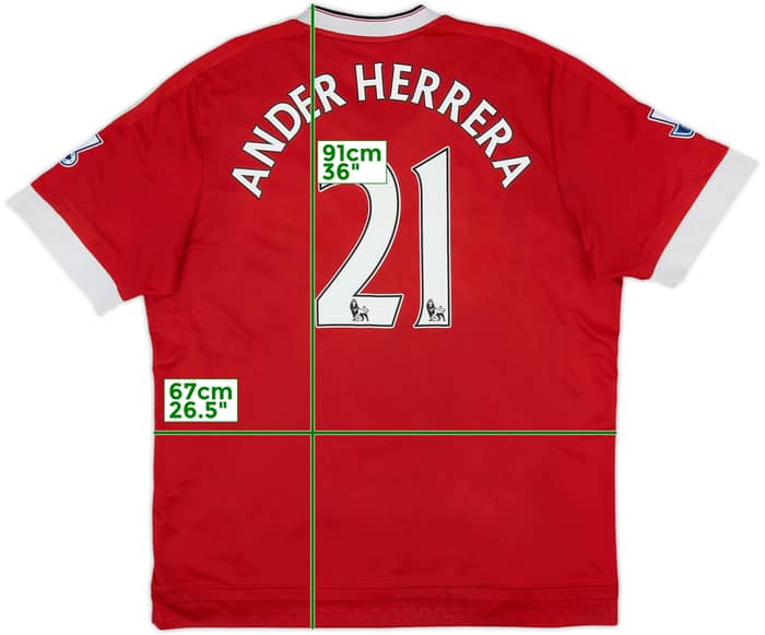 2015-16 Manchester United Home Shirt Ander Herrera #21 - 5/10 - (XL)