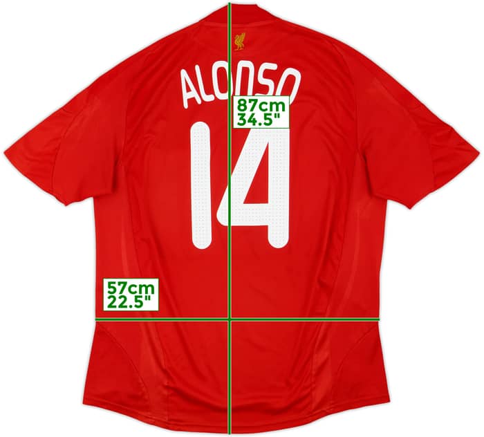 2008-10 Liverpool Home Shirt Alonso #14 - 6/10 - (XL)